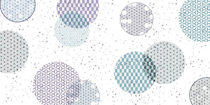 Elegant Japanese traditional pattern circle background illustration