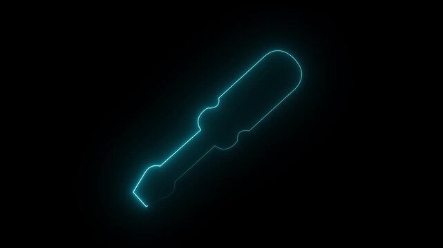 Neon screwdriver animation. Glowing Screwdriver repair tools motion. repair and maintenance symbol 4k video ,,,,
