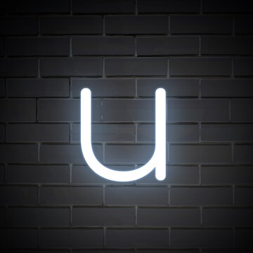 Letter u in white alphabet illustration