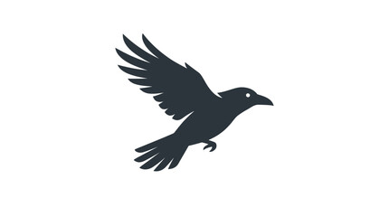 Black bird flying in air. © dika