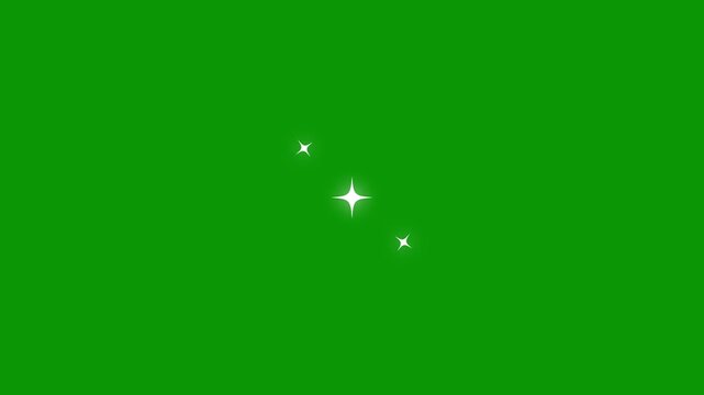 Star twinkling animation with blinking light effect on transparent green screen background for elegant twinkle star glitter sparkle 4k in animation video templates and overlays.