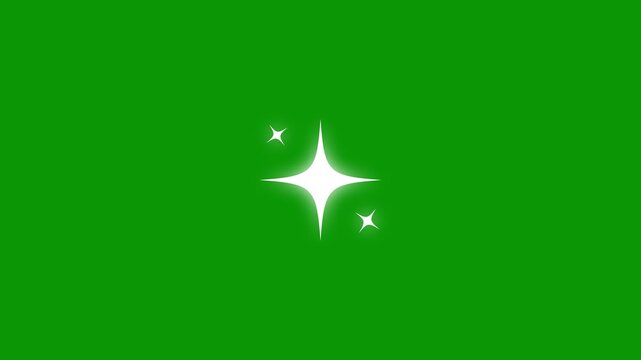 Magical sparkling effects trail with single shining light colors and elegant twinkle star glitter sparkle 4k animation on a dark green screen background for abstract video overlay.