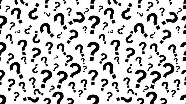 Confusion and uncertainty concept. Question marks pattern background.