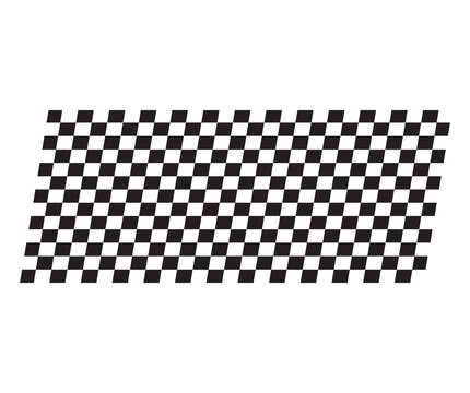 Checkerboard pattern with distorted squares black and white vector illustration