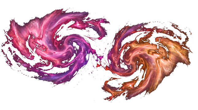 two Nebula Cloud Abstract Swirl harmonious nebula cloud patterns swirling in an abstract cloud shape isolated on a transparent background generative ai 