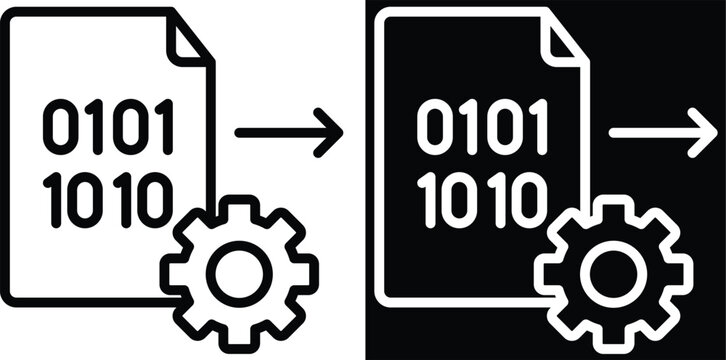 encode Two-tone version in black and white background