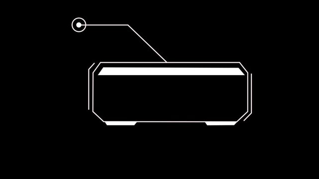 Hud callout box with target point animation, minimalist digital interface for tech heads-up display