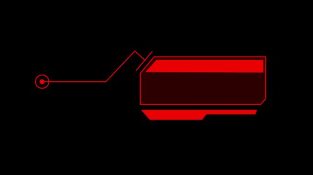 Red digital hud callout box animation, futuristic ui for data overlay and tech interface
