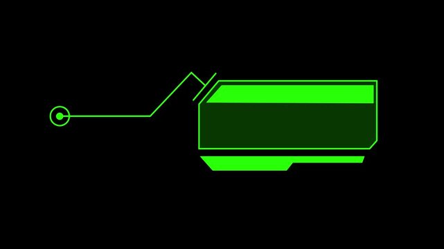 Digital hud lower third overlay with green tech interface for broadcast and motion technology