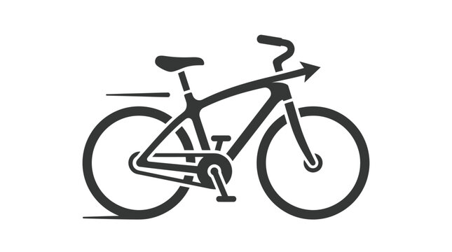 Black bicycle with motion lines.