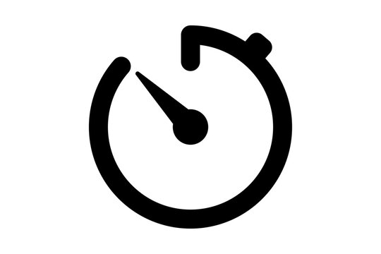 Black Camera Self Timer Icon for Shutter Delay and Photography Countdown isolated on transparent background clock watch stopwatch