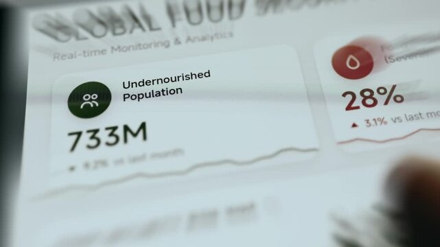 Global Food monitoring analytics indicating 733 million people are currently undernourished