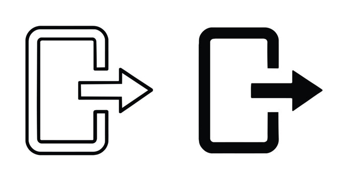 Logout icon. Exit Vector in trendy flat style. Flat Web Mobile Icon, Sign, Symbol, Button, Element - Vector illustration. isolated on white background Pro Vector and Pro SVG
