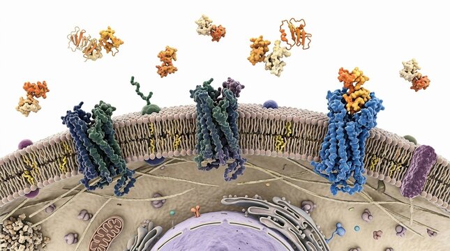 Ligand binding to g protein coupled receptors on cell surface