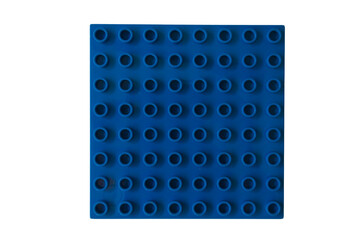 Top view Dark Blue Square lego duplo base plate toy block brick isolated on white © Ilen Studio