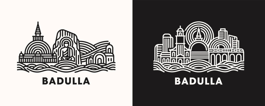 Badulla Sri Lanka Skyline Vector Design