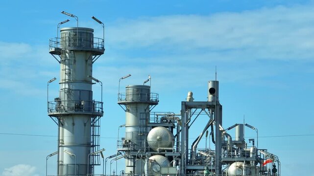 Drone aerial view of a Combined Cycle Power Plant symbolizing the transition from conventional fossil energy to greener power systems through efficient engineering and modern energy infrastructure.
