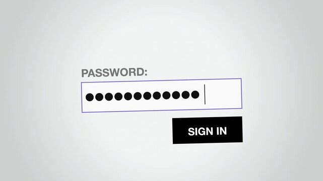 Person enters password on login screen