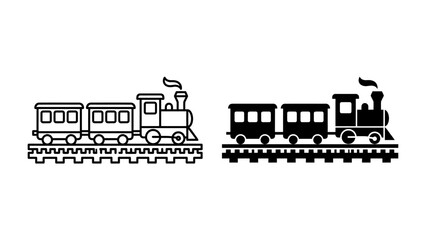 Two trains on tracks, one outline, one silhouette © Md