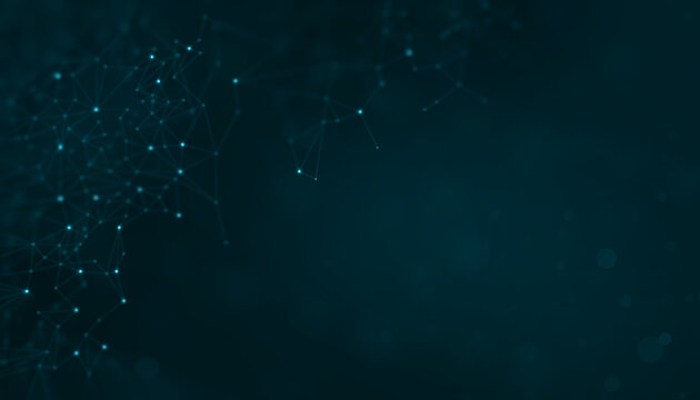 Abstract Digital Network Connection Background with Glowing Blue Nodes Technology Data Communication Design