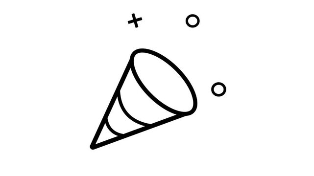 Set of minimalist party popper icons for celebration