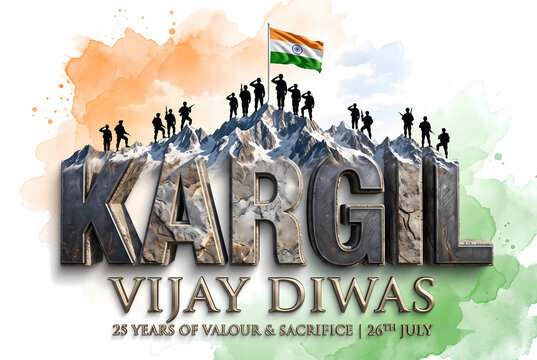 Kargil Vijay Diwas or Kargil victory day promotion.