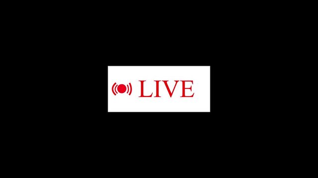 Six live broadcast indicators on a black background with subtle cinematic motion
