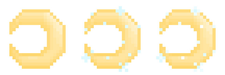  Crescent Moon Pixel 8bit Icon Illustration © ichishin