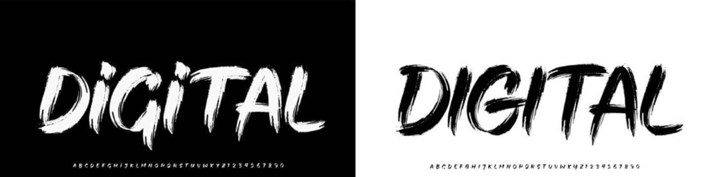 DIGITAL BRUSH Signature Font Calligraphy Logotype Script Brush Font Type Font lettering handwritten
