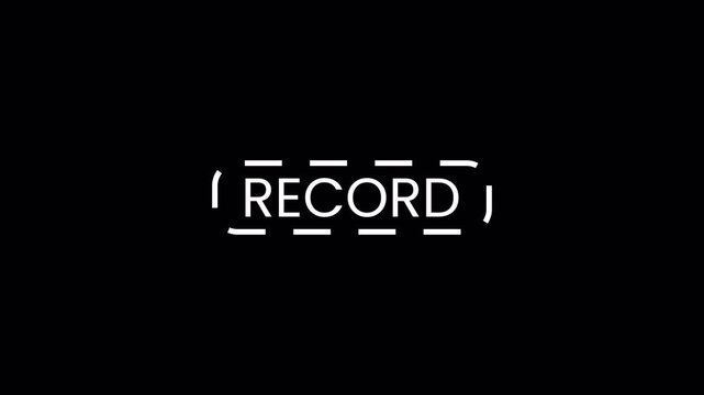 Record button animation on a transparent background, record overlay animation for video recording, movie recording. Perfect for shows and social media live performances  in 4k with alpha channel.