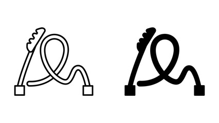 Roller Coaster Icon: A minimalist graphic representation of a roller coaster, depicting its iconic loop and tracks. Suitable for themes of thrill, amusement, and adventure. © Md