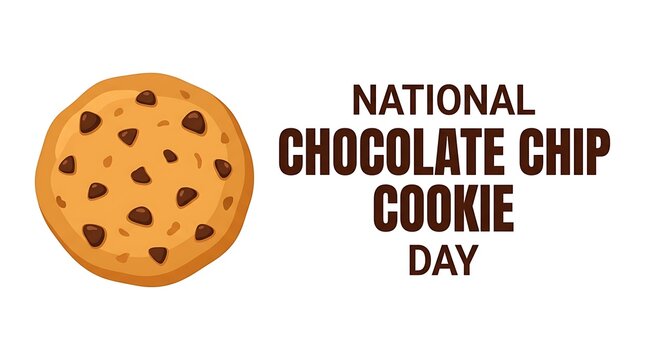 National chocolate chip cookie day simple graphic design concept with chocolate