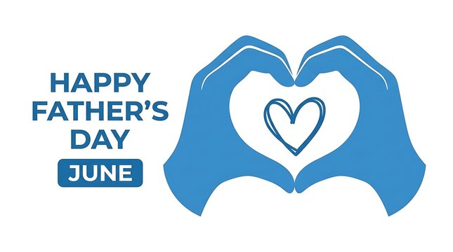 Happy father's day greeting design with heart shaped hands affection parenting