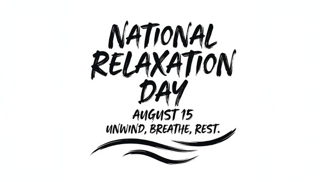 National relaxation day event announcement typography with abstract brush
