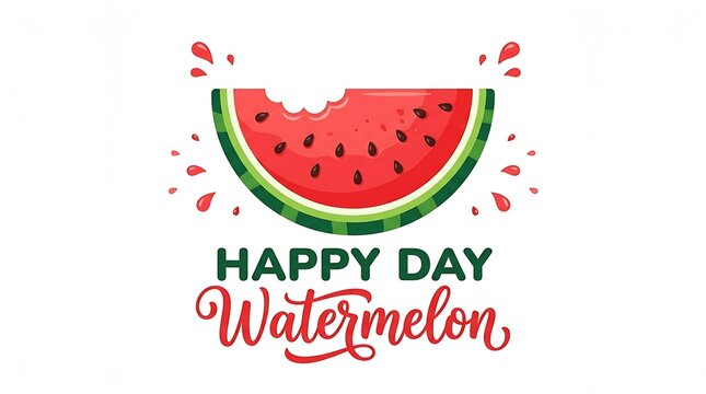 Happy watermelon day graphic design with juicy fruit slice illustration