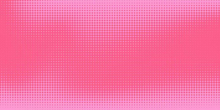 Pink Halftone Background with Retro Dot Pattern, Abstract Pastel Comic Pop Art Style Vector Backdrop, Creative Feminine Presentation Banner, Modern Girl Power Website Header Design Template.