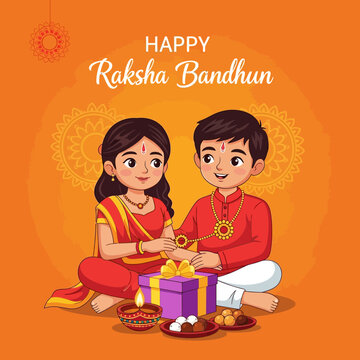 Happy Raksha Bandhan: Sister ties Rakhi on Brother's wrist, Indian festival celebration