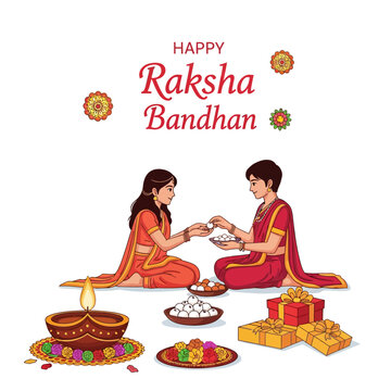 Raksha Bandhan Celebration: Siblings Exchange Sweets and Gifts