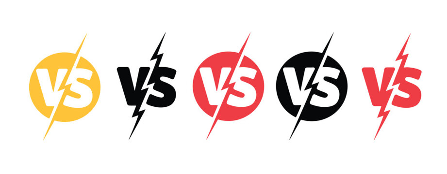 Battle versus logo, VS letters for game matches, esports competitions, player duels, fighting tournaments, versus screens, competitive gaming, and editable vector illustration.