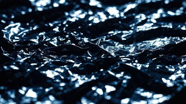 Abstract dark blue and black textured background with shiny reflective metallic surface, modern futuristic design element, artistic photography, close-up detailed pattern
