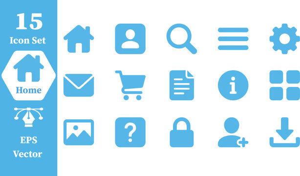 Essential user interface and web icon set with interface navigation settings