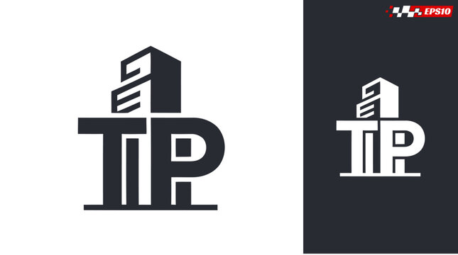Modern TIP logo design with building elements.