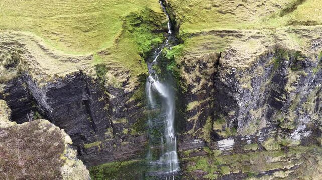 Waterfall running upwards - The Devils Chimney near Glencar Lough, Ireland