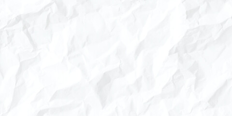 Fototapeta premium crumpled white paper texture background, realistic wrinkled blank sheet surface layout with subtle shadows