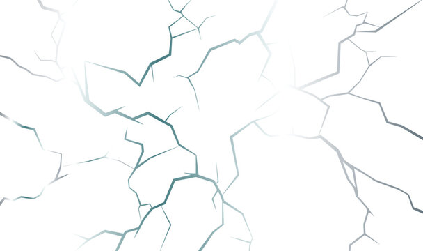 Abstract white cracked ice texture background with light blue-green and gray fissures, ideal for graphic design, web backgrounds