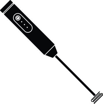 Mini Electric Hand Mixer Silhouette Isolated on White Background