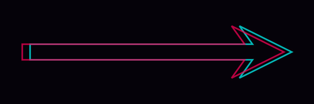 Cyberpunk neon holographic glitch motion arrow speed trail digital abstract