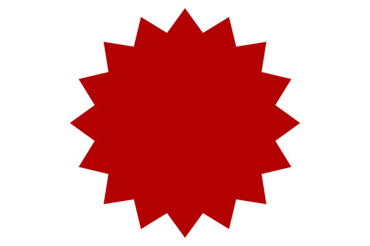 Minimal flat red burst star badge shape for sale labels