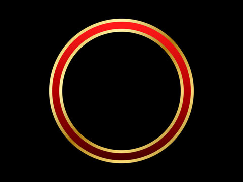 Luxury 3D metallic ruby and gold circle light effect frame for premium graphic overlays