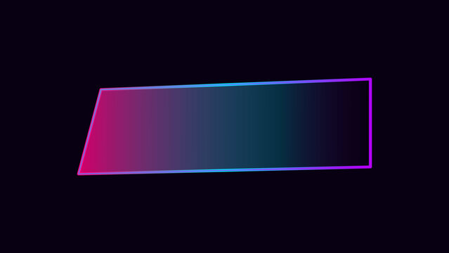 Cyberpunk neon gradient parallelogram shape futuristic glowing banner for digital advertising layout